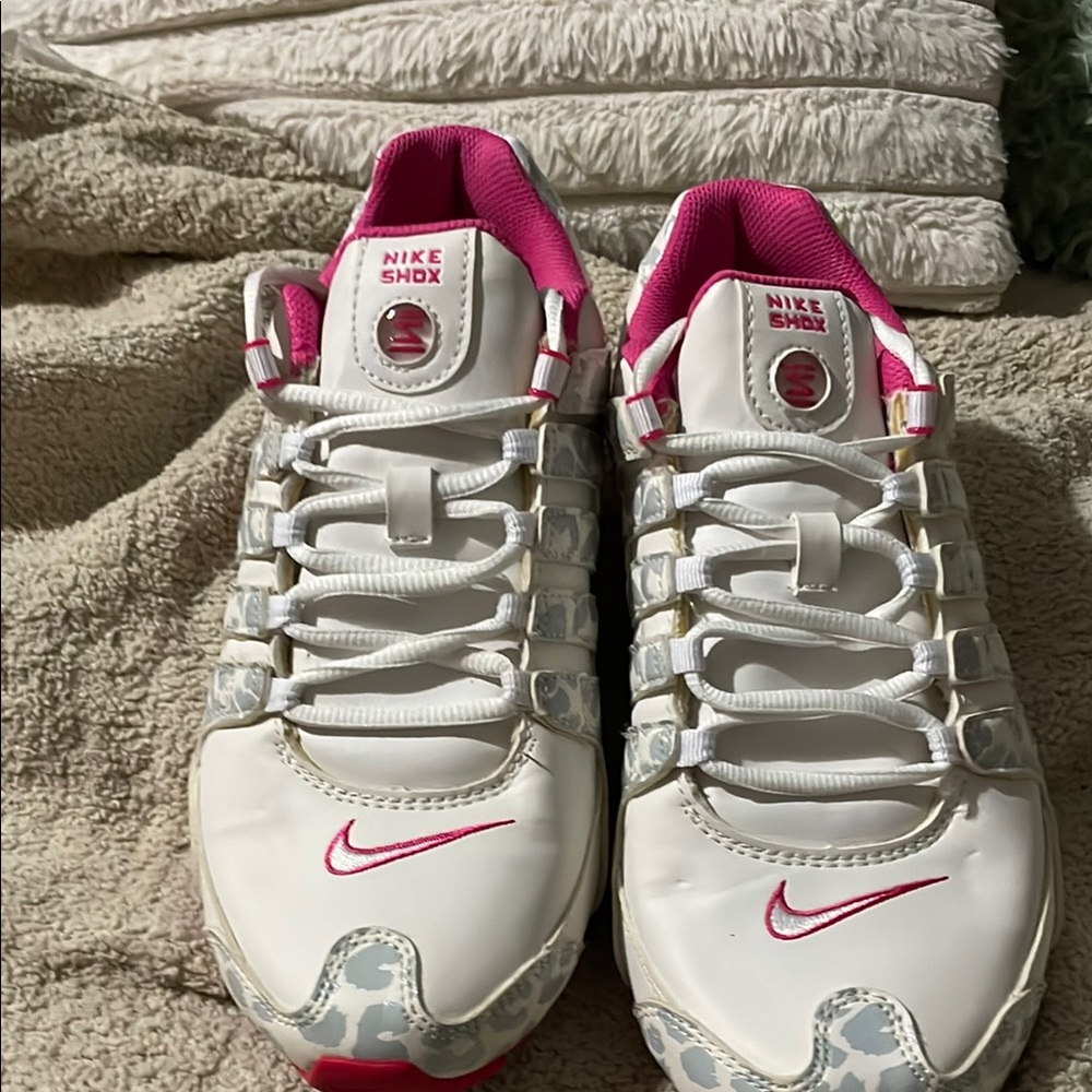Nike Shox Women's White and Pink Sneakers